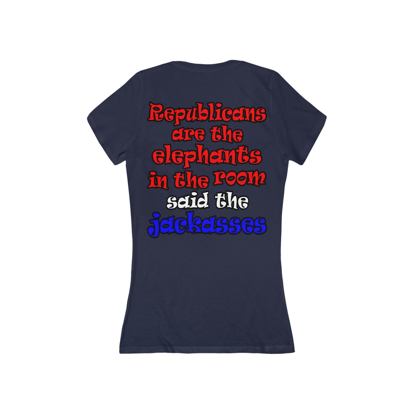 donkeys and elephants - Women's Jersey Short Sleeve Deep V-Neck Tee