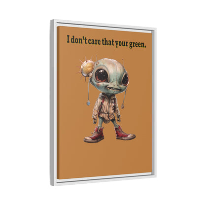 I don't care that your green - framed canvas art (light brown)