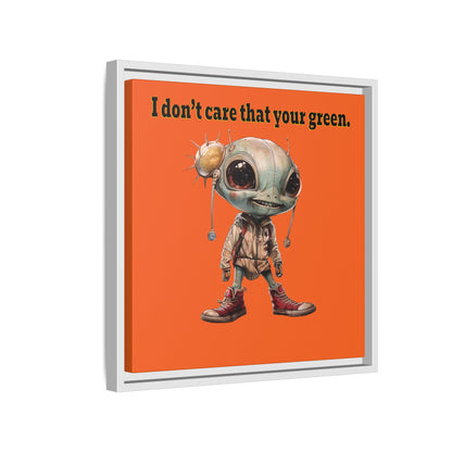 I don't care that your green - framed canvas art (orange)