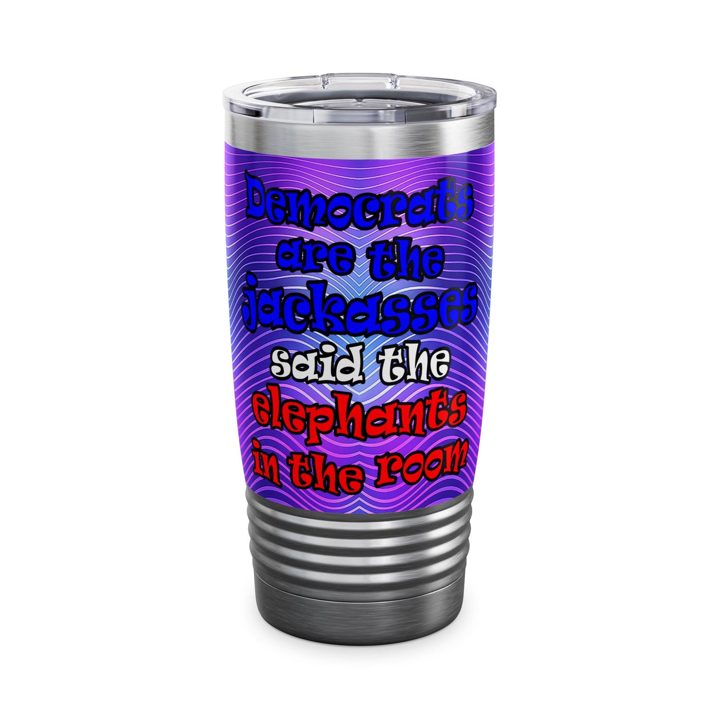 donkeys and elephants - Ringneck Tumbler, 20oz (purple wave)