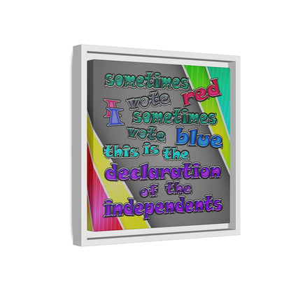 declaration of the independents - framed canvas art (rainbow split)