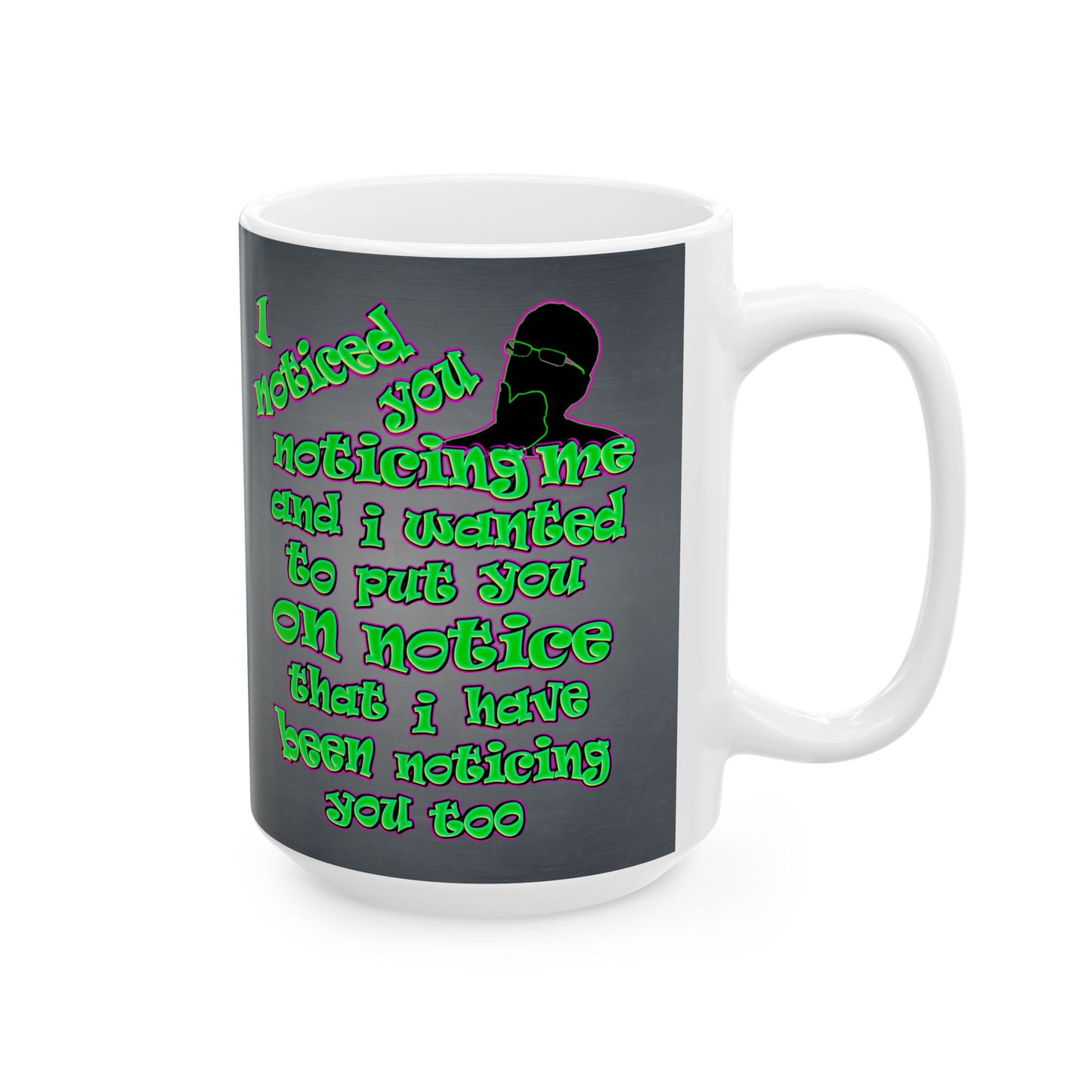 noticed you noticing - White Mug (grey-light grey)