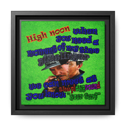 high noon - framed canvas art (green turf)