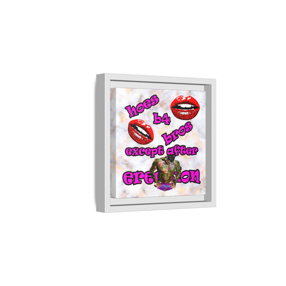 hoes b4 bros - framed canvas art (white marble)