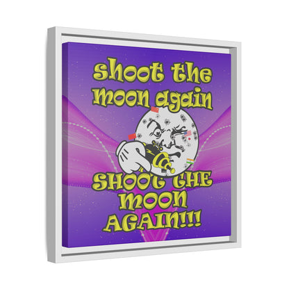 shoot the moon again - framed canvas art (purple-pink wave)