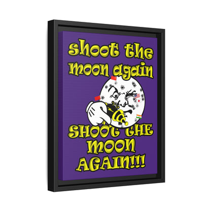 shoot the moon again - framed canvas art (purple)