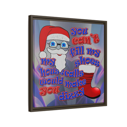 santa's shoes - framed canvas art (grey-pink wave)