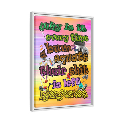 the bum's shit - framed canvas art (color blur)