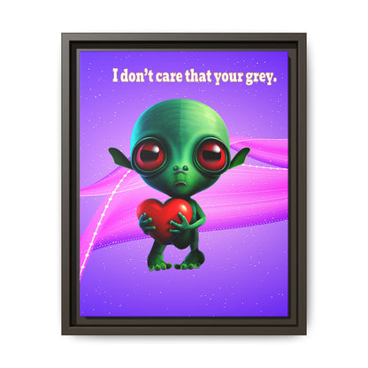 I don't care that your grey - framed canvas art (purple-pink wave)