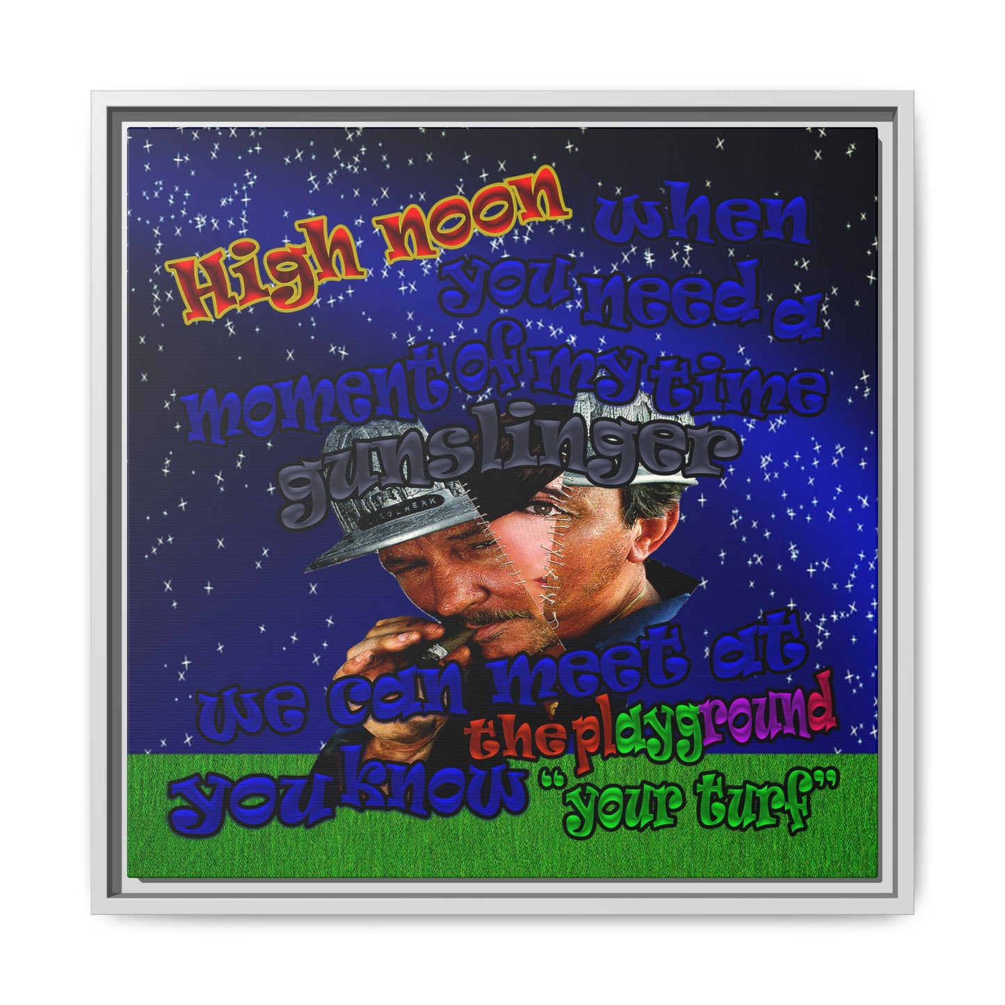 high noon - framed canvas art ('snoops' background)