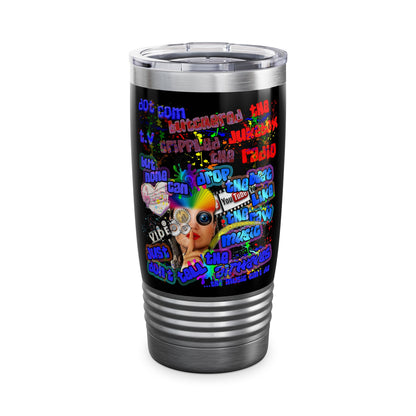 drop the beat - Ringneck Tumbler, 20oz (black)