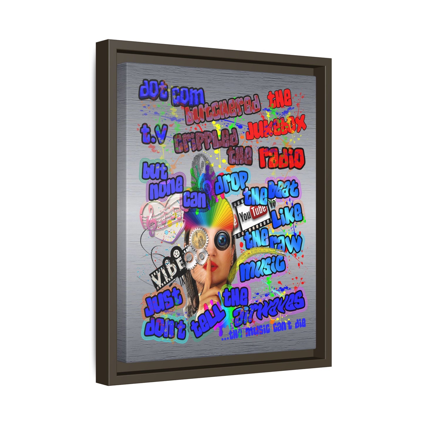 drop the beat - framed canvas art (brushed nickel)