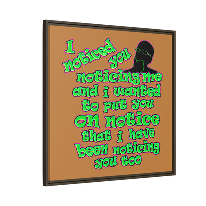 noticed you noticing - framed canvas art (light brown)