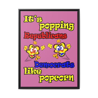 popping like popcorn - framed canvas art (light pink)