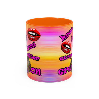 hoes b4 bros - Accent Mug (color blur)