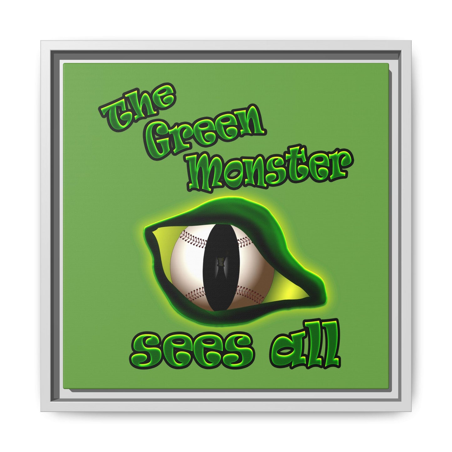 green monster - framed canvas art (green)
