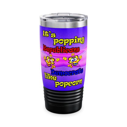 popping like popcorn - Ringneck Tumbler, 20oz (purple-pink wave)