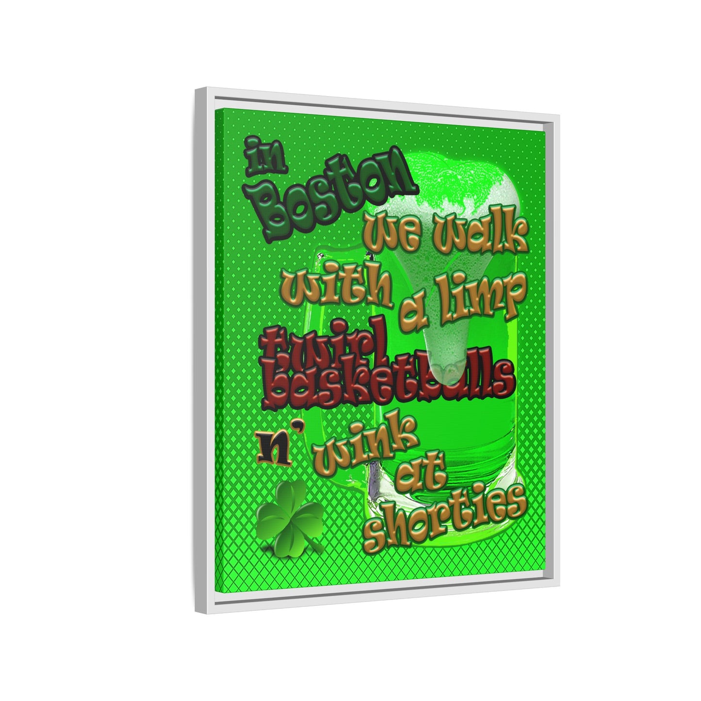 celtics logo - framed canvas art (logo green)