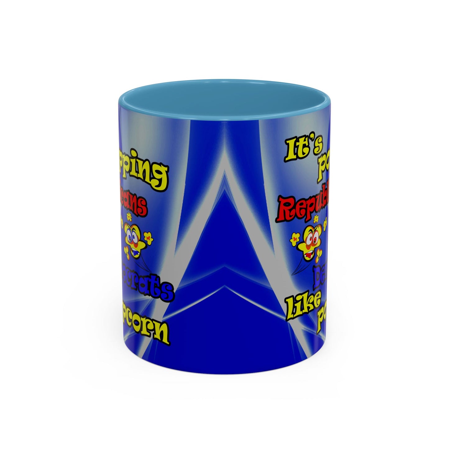 popping like popcorn - Accent Mug (blue-white wave)