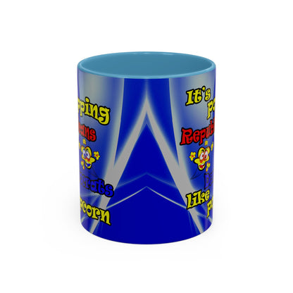 popping like popcorn - Accent Mug (blue-white wave)