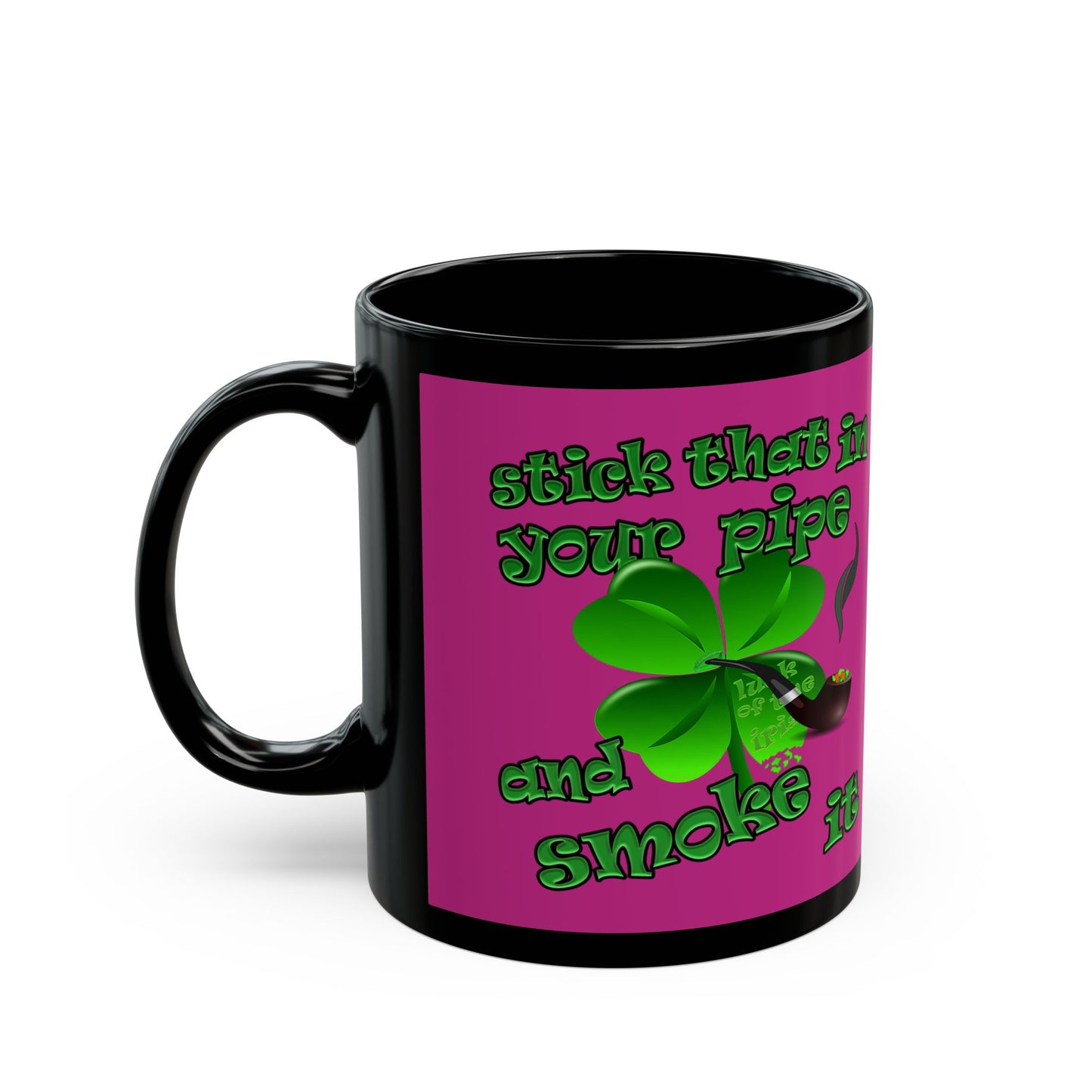celtics logo - Black Mug (pink)