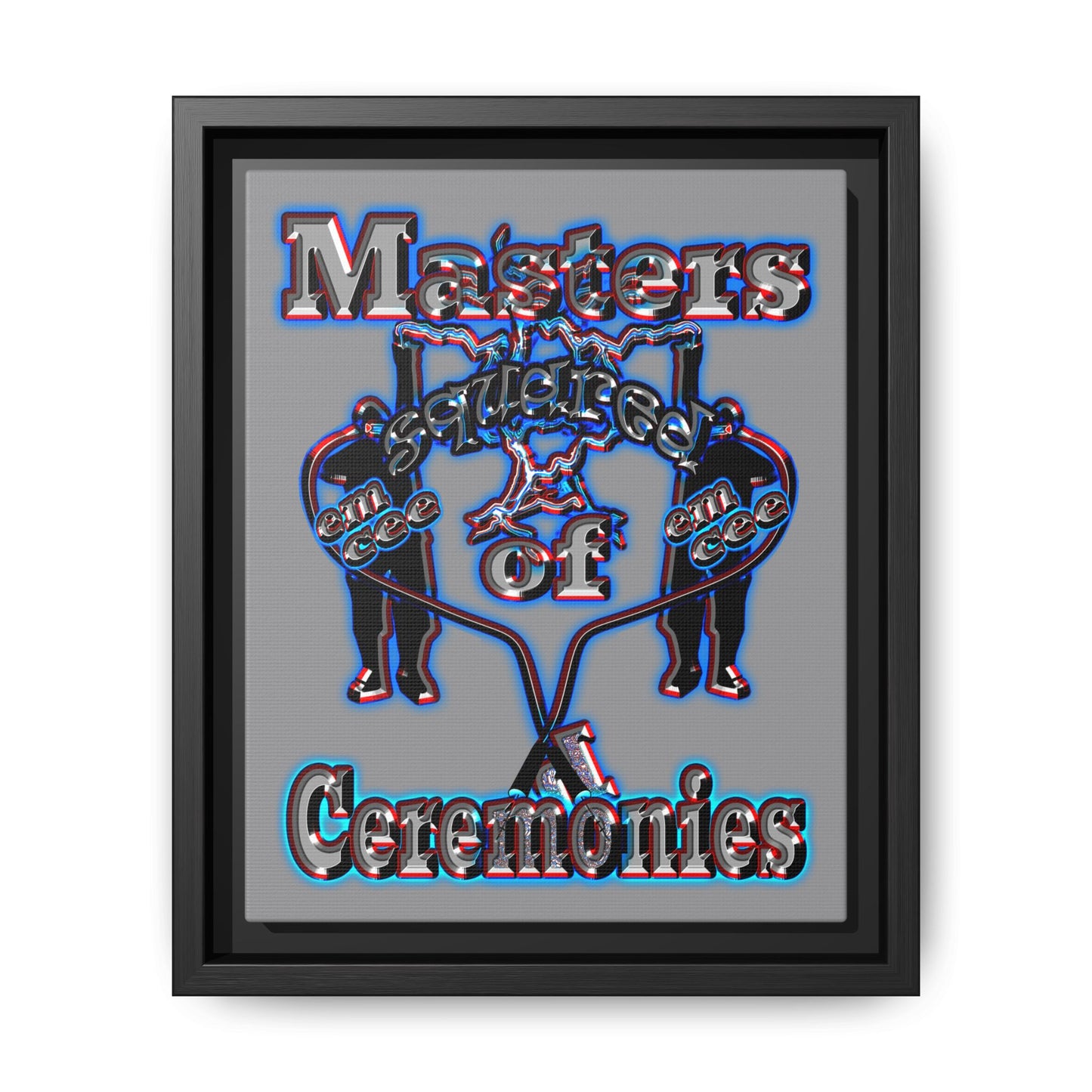 em cee squared - framed canvas art (grey)
