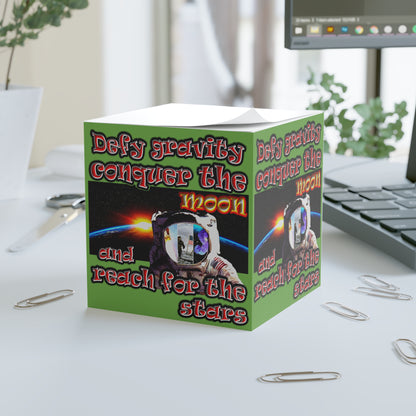 defy conquer reach - note cube (green)