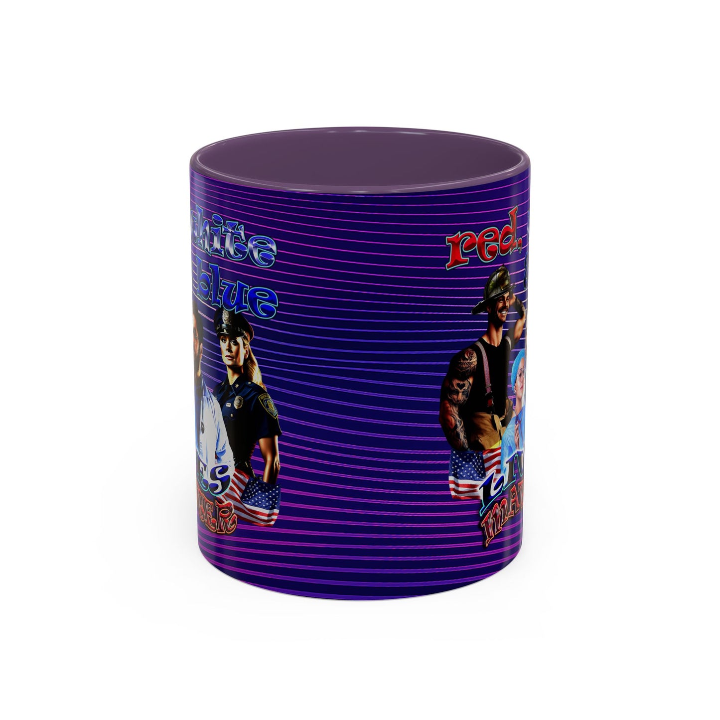rw&b lives matter - Accent Mug (purple wave)