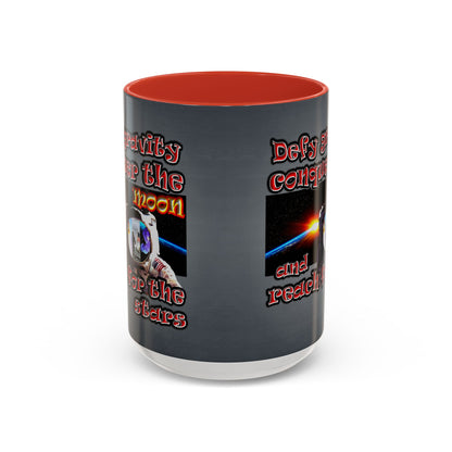 defy conquer reach - Accent Mug (grey-light grey)