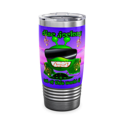 disc jockey - Ringneck Tumbler, 20oz (purple-pink wave)