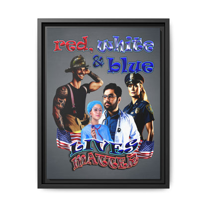 rw&b lives matter - framed canvas art (grey-light grey)