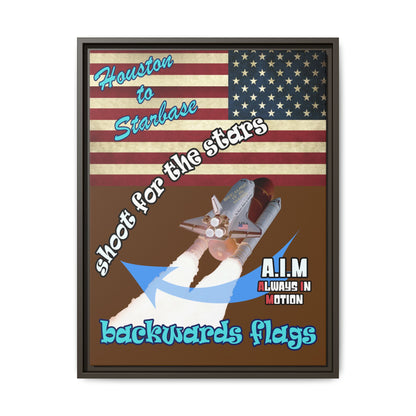 shoot for the stars - framed canvas art (brown)
