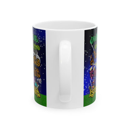 the bum's shit - White Mug ('snoops' background)