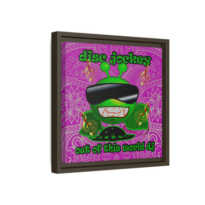 disc jockey - framed canvas art (pink swirl)