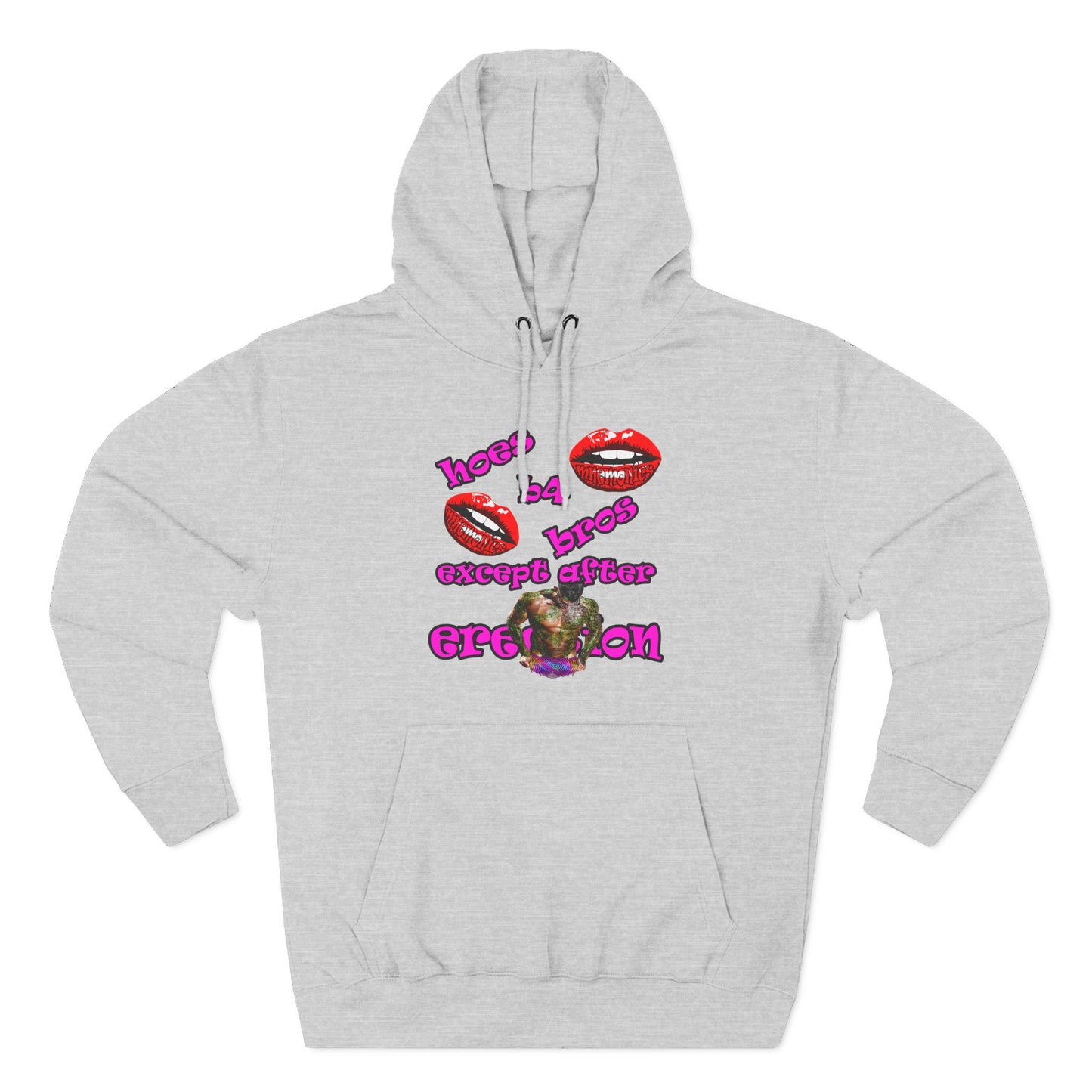hoes b4 bros - Three-Panel Fleece Hoodie