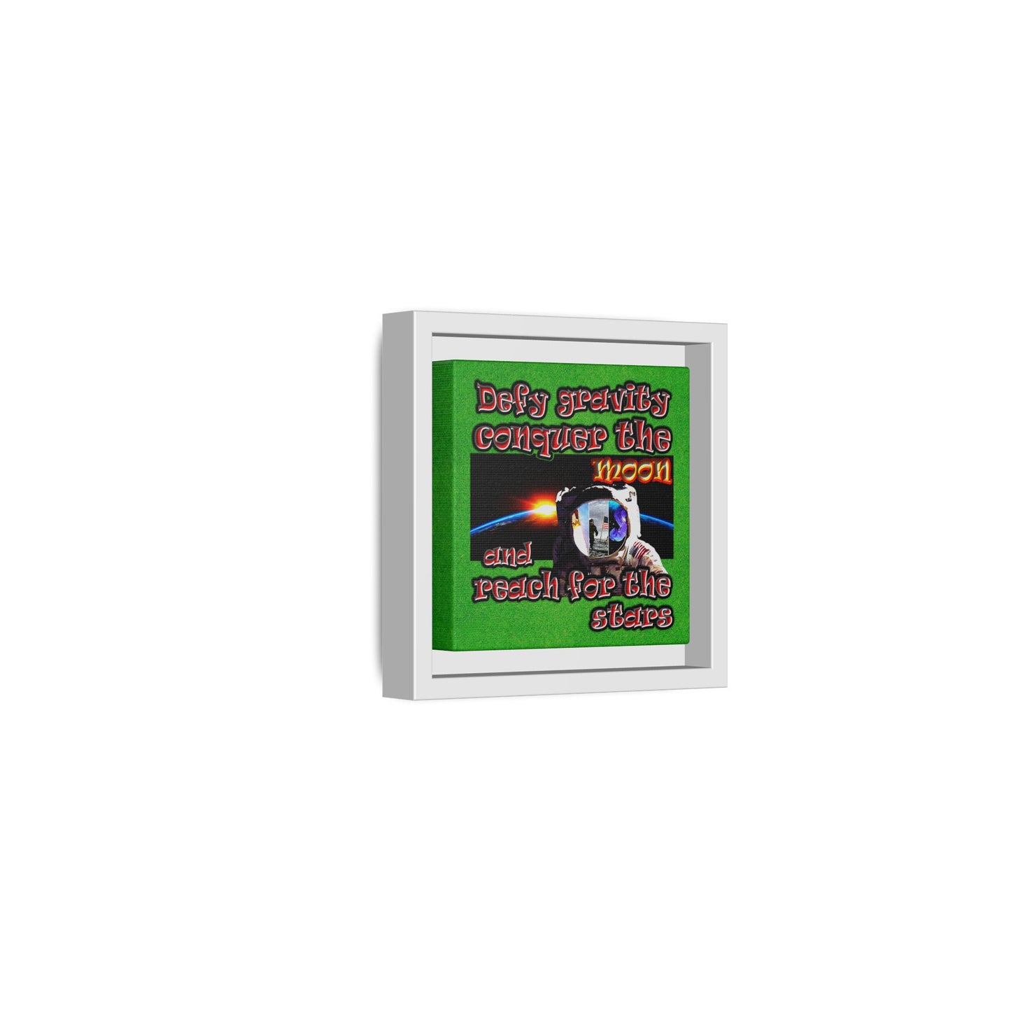 defy conquer reach - framed canvas art (green turf)