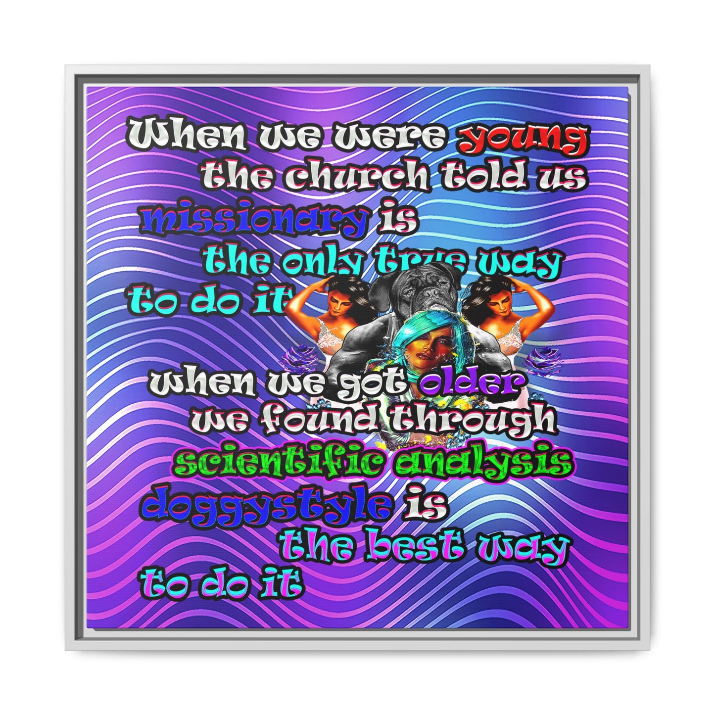 doggystyle - framed canvas art (purple wave)