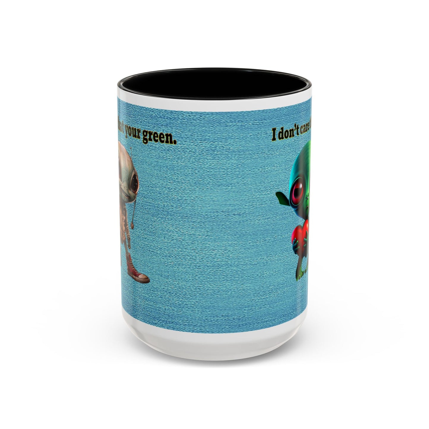 I don't care that your grey - Accent Mug (faded blue)