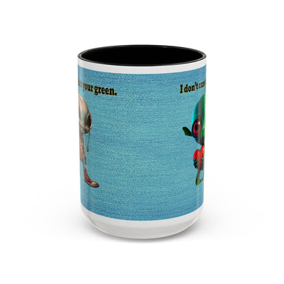 I don't care that your grey - Accent Mug (faded blue)