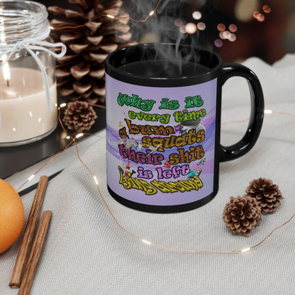 the bum's shit - Black Mug (light blue-pink wave)