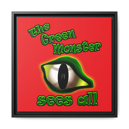 green monster - framed canvas art (red)