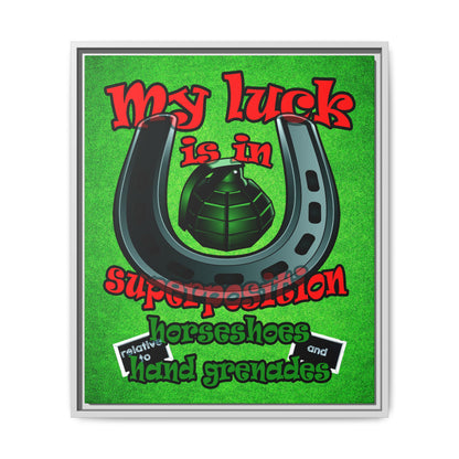 my luck - framed canvas art (green turf)