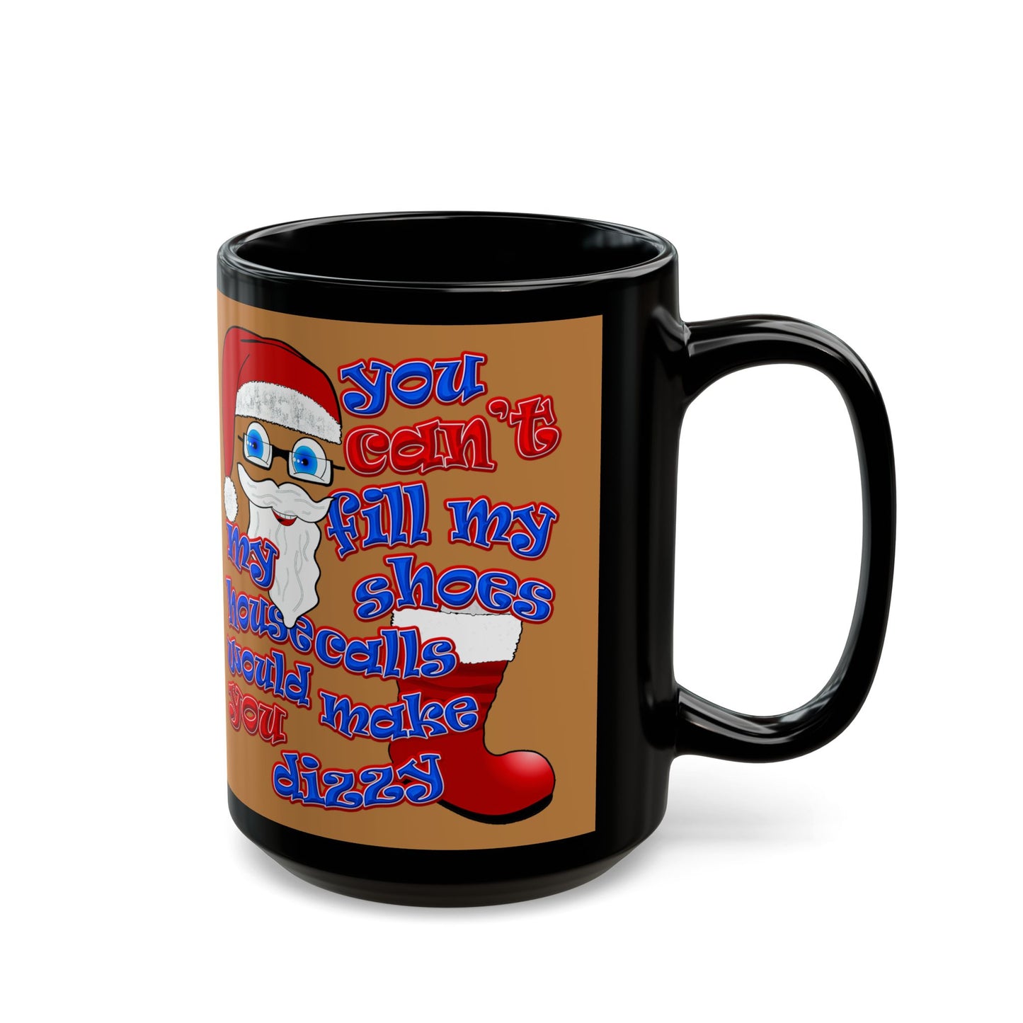 santa's shoes - Black Mug (light brown)