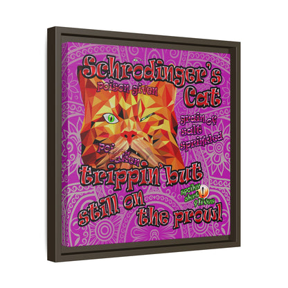 schrodinger's cat - framed canvas art (pink swirl)