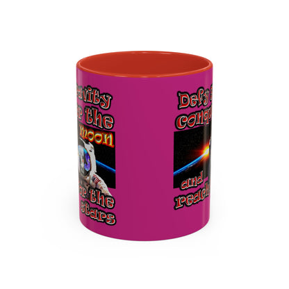 defy conquer reach - Accent Mug (pink)