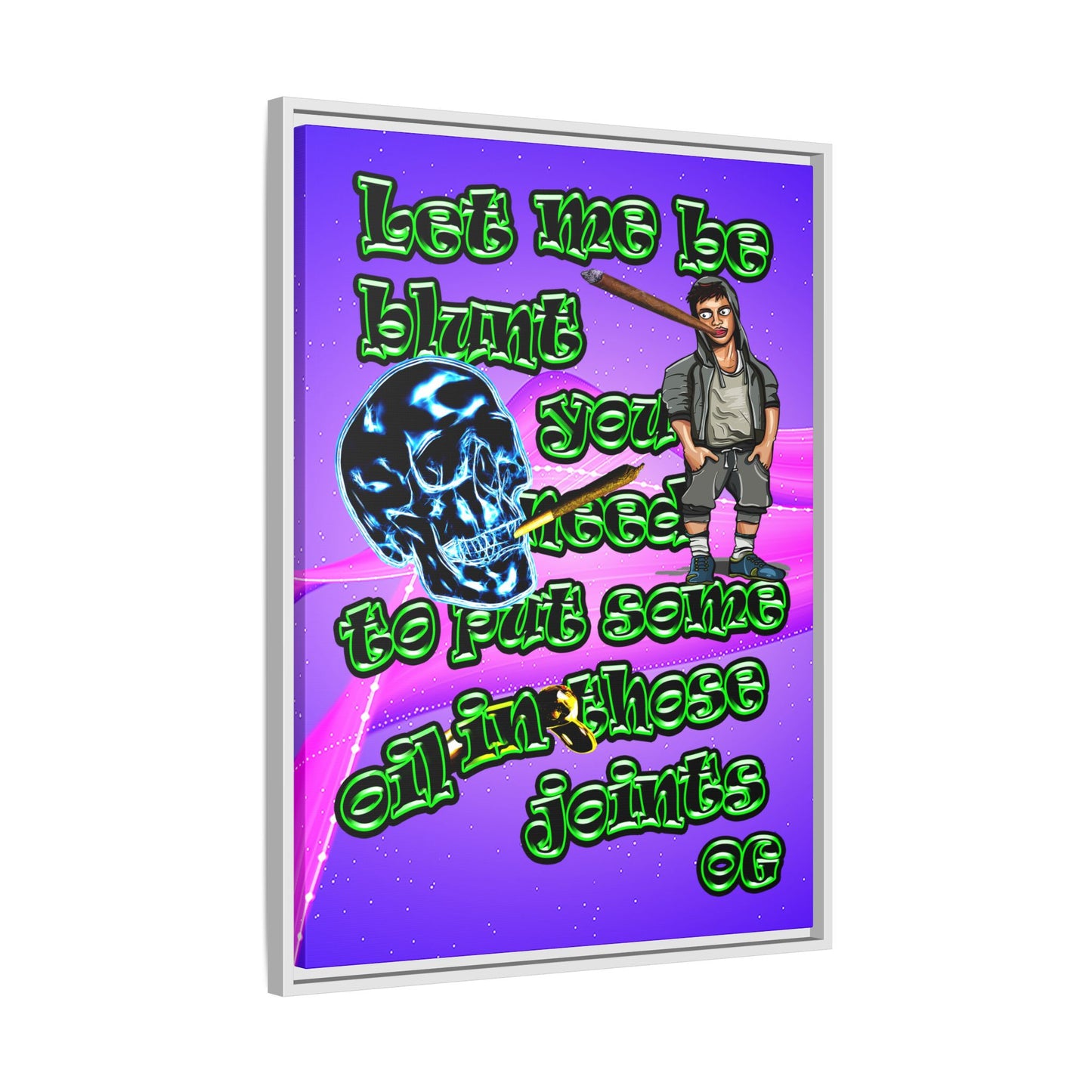 og - framed canvas art (purple-pink wave)