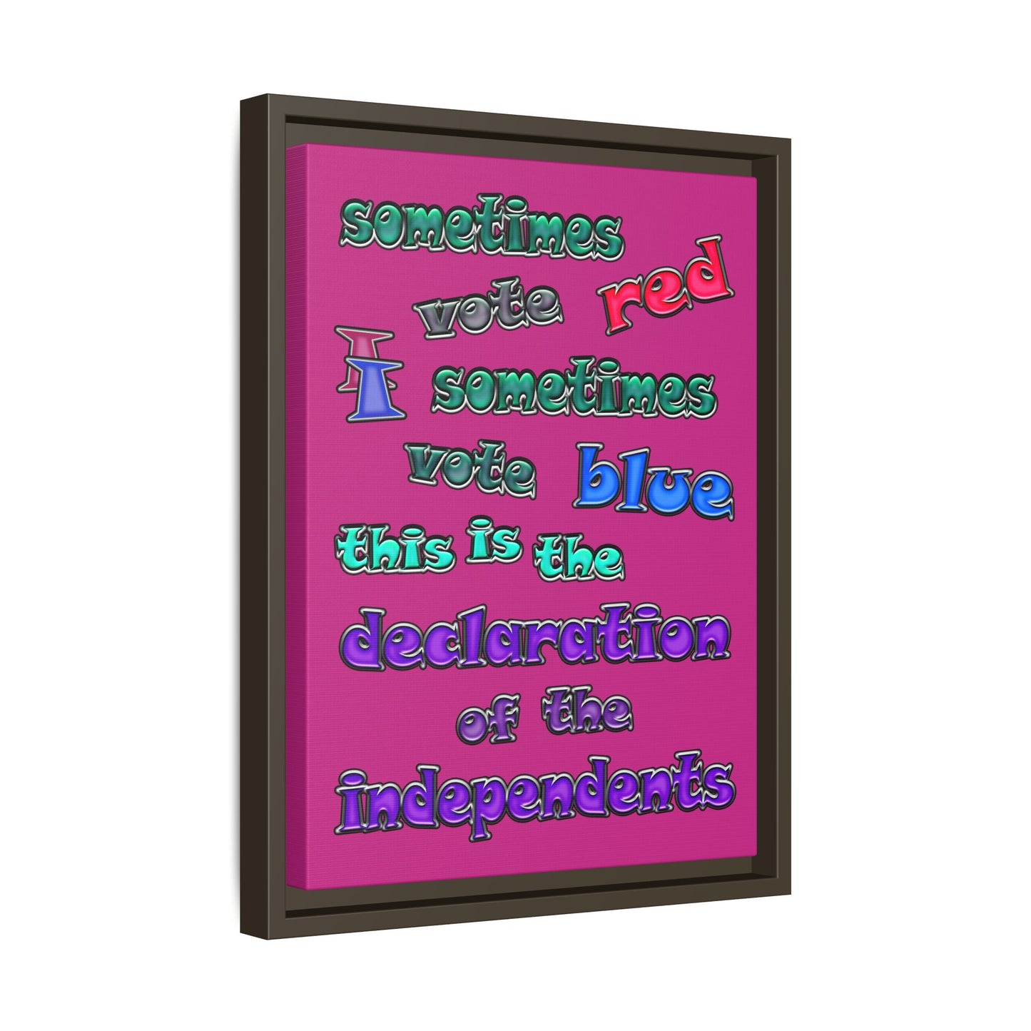 declaration of the independents - framed canvas art (pink)