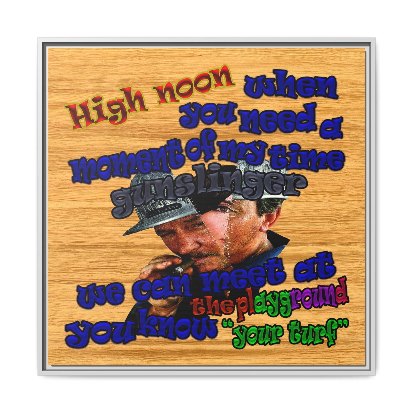 high noon - framed canvas art (butterscotch wood finish)