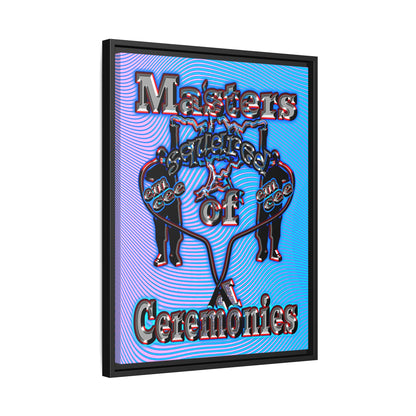em cee squared - framed canvas art (light blue-purple wave)