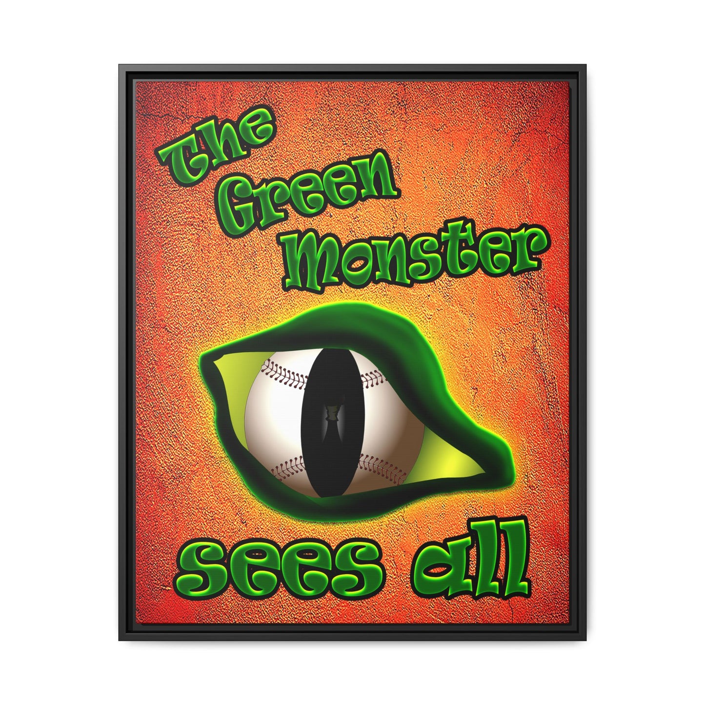 green monster - framed canvas art (burnt orange)